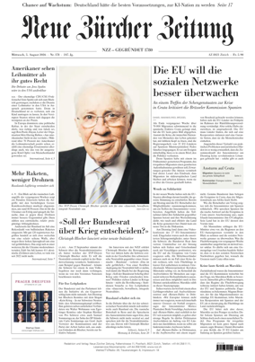 Cover of Neue Zurcher Zeitung
