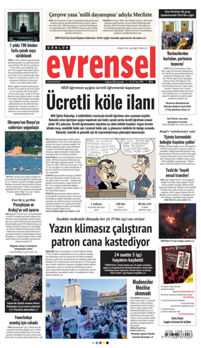 Cover of Evrensel Gazetesi