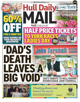 Cover of Hull Daily Mail