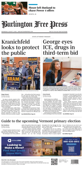 Cover of Burlington Free Press
