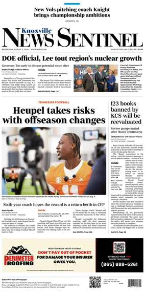 Cover of Knoxville News Sentinel