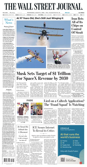 Cover of The Wall Street Journal