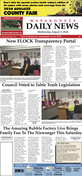 Cover of Wapakoneta Daily News