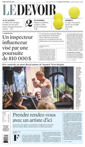 Cover of Le Devoir