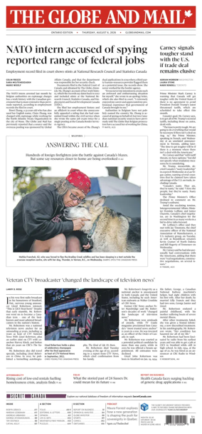 Cover of The Globe and Mail (Ontario Edition)