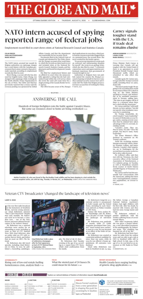 Cover of The Globe and Mail (Ottawa/Quebec Edition)