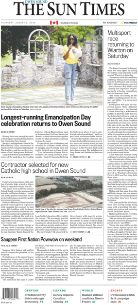 Cover of The Sun Times (Owen Sound)