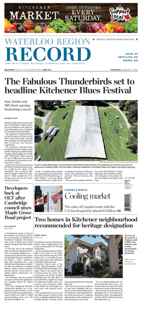 Cover of Waterloo Region Record