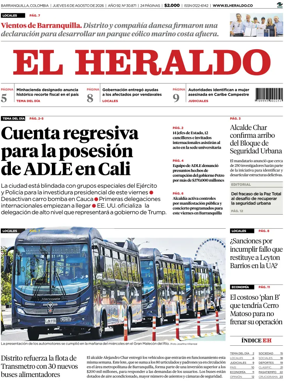 Cover of El Heraldo (Colombia)