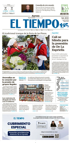 Cover of El Tiempo (Bogota)