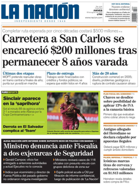 Cover of La Nacion (Costa Rica)