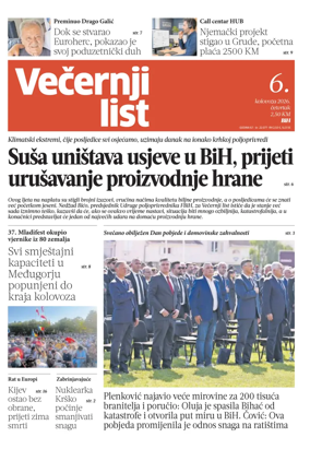 Cover of Vecernji list BiH