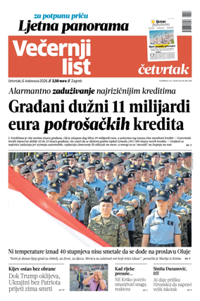 Cover of Vecernji list - Zagreb