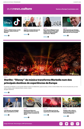 Cover of Euronews Culture and Sport (Portuguese)