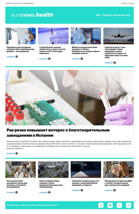 Cover of Euronews Health (Russian) Compiled Edition
