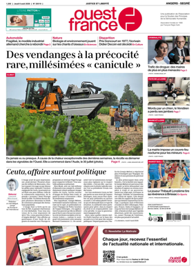 Cover of Ouest France (Angers / Segre)