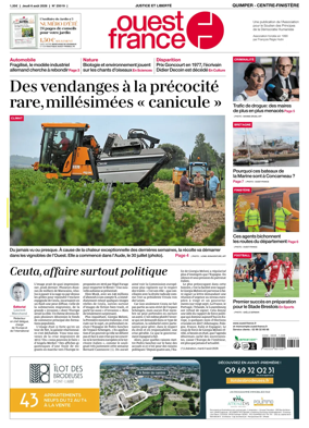 Cover of Ouest-France (Quimper Centre-Finistere)