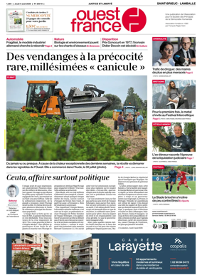 Cover of Ouest-France (Saint-Brieuc Lamballe)
