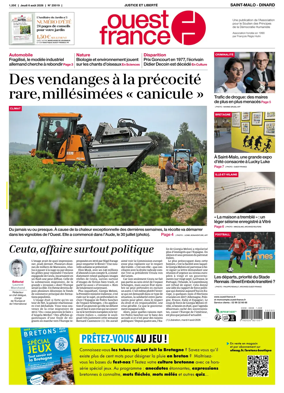 Cover of Ouest France (Saint-Malo)