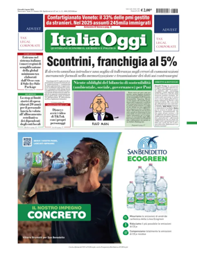 Cover of ItaliaOggi