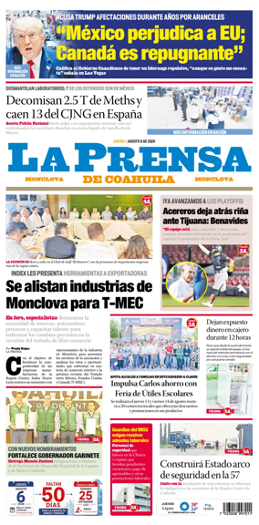 Cover of La Prensa de Coahuila