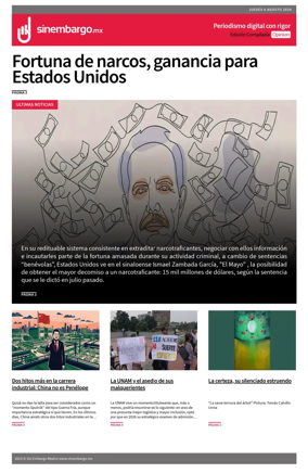 Cover of Sin Embargo Opinion