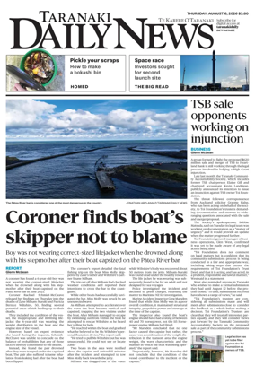 Cover of Taranaki Daily News