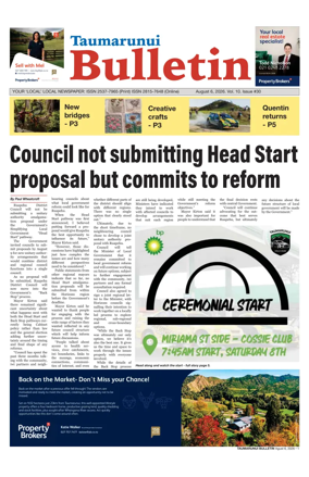 Cover of Taumarunui Bulletin