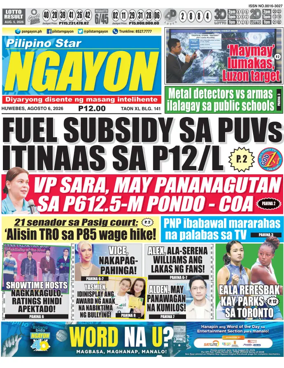 Cover of Pilipino Star Ngayon