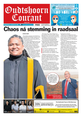 Cover of Oudtshoorn Courant
