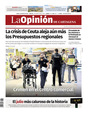 Cover of La Opinion de Murcia (Cartagena)