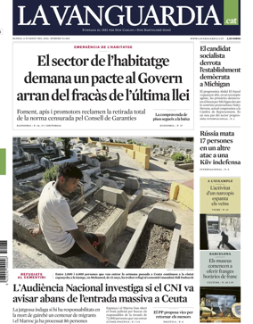 Cover of La Vanguardia (Catalonia - 1st edition)