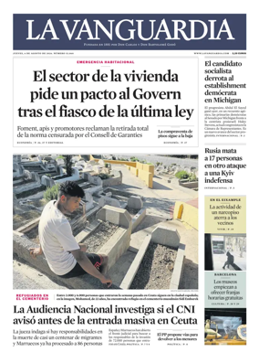 Cover of La Vanguardia