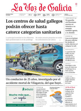 Cover of La Voz de Galicia (Ferrol)