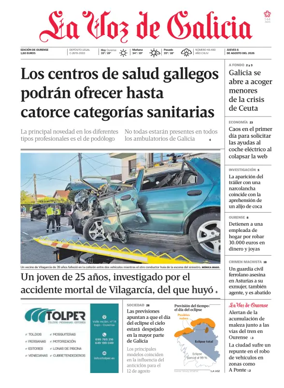 Cover of La Voz de Galicia (Ourense)