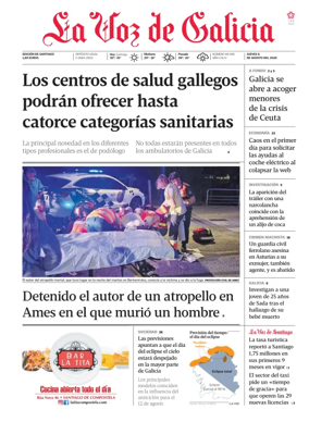 Cover of La Voz de Galicia (Santiago)