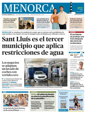 Cover of Menorca Diario Insular