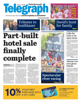 Cover of The Peterborough Evening Telegraph