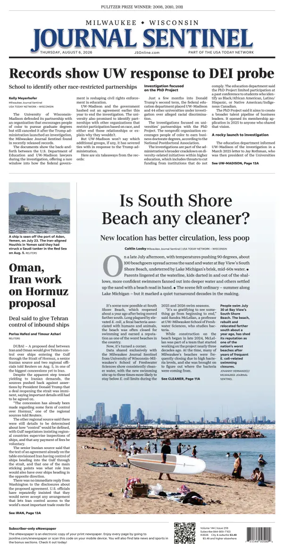 Cover of Milwaukee Journal Sentinel