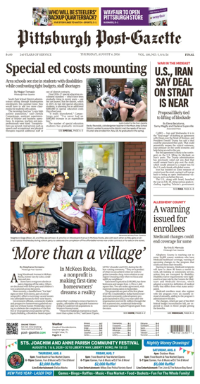Cover of Pittsburgh Post-Gazette