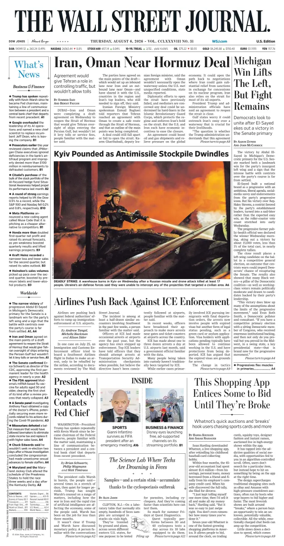 Cover of The Wall Street Journal