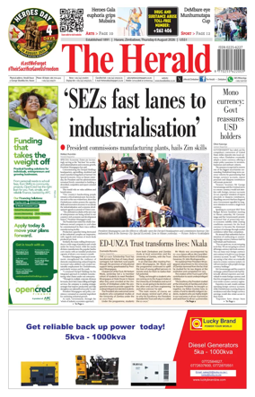 Cover of The Herald (Zimbabwe)