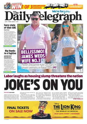 Cover of The Daily Telegraph (Sydney)