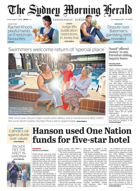 Cover of The Sydney Morning Herald