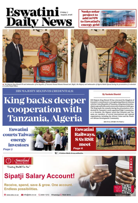 Cover of Eswatini Daily News