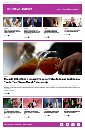 Cover of Euronews Culture and Sport (Portuguese)