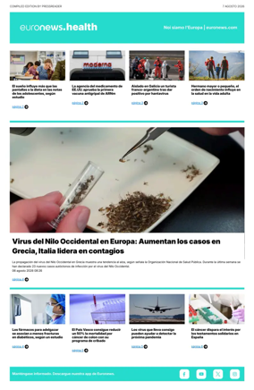 Cover of Euronews Health (Spanish) Compiled Edition
