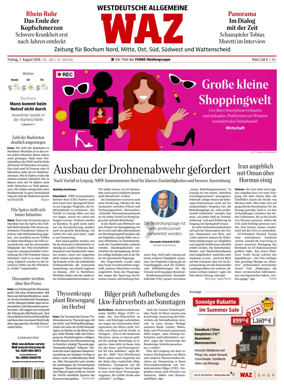 Cover of Westdeutsche Allgemeine Zeitung (Bochum)