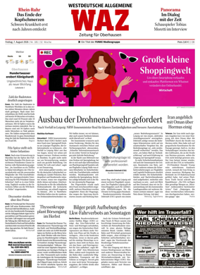 Cover of Westdeutsche Allgemeine Zeitung (Oberhausen)