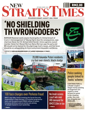 Cover of New Straits Times